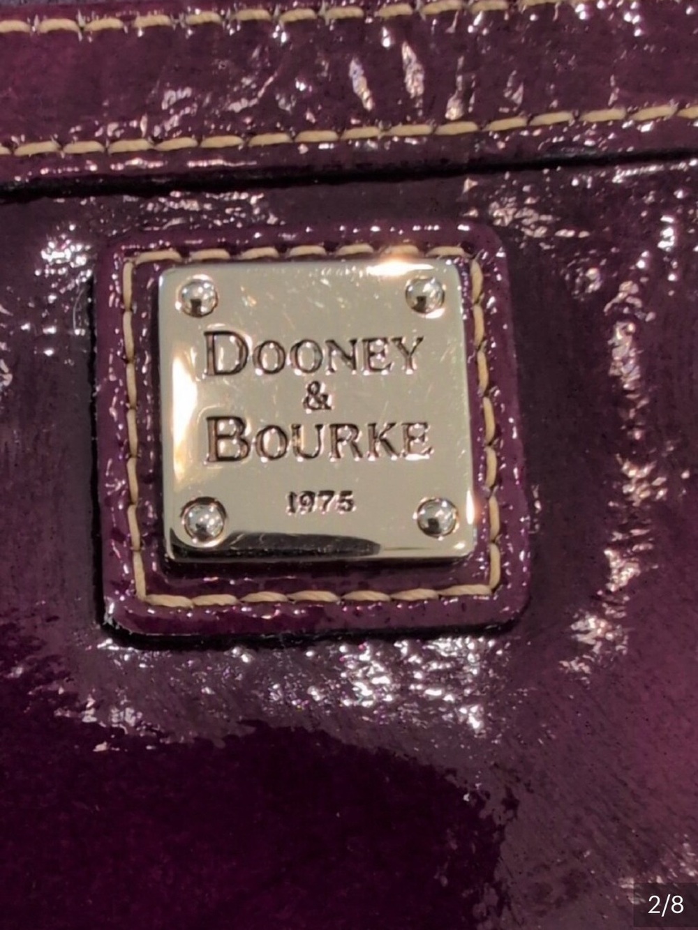 Dooney & Bourke Patent Leather Wristlet - Plum - Picture 2 of 7